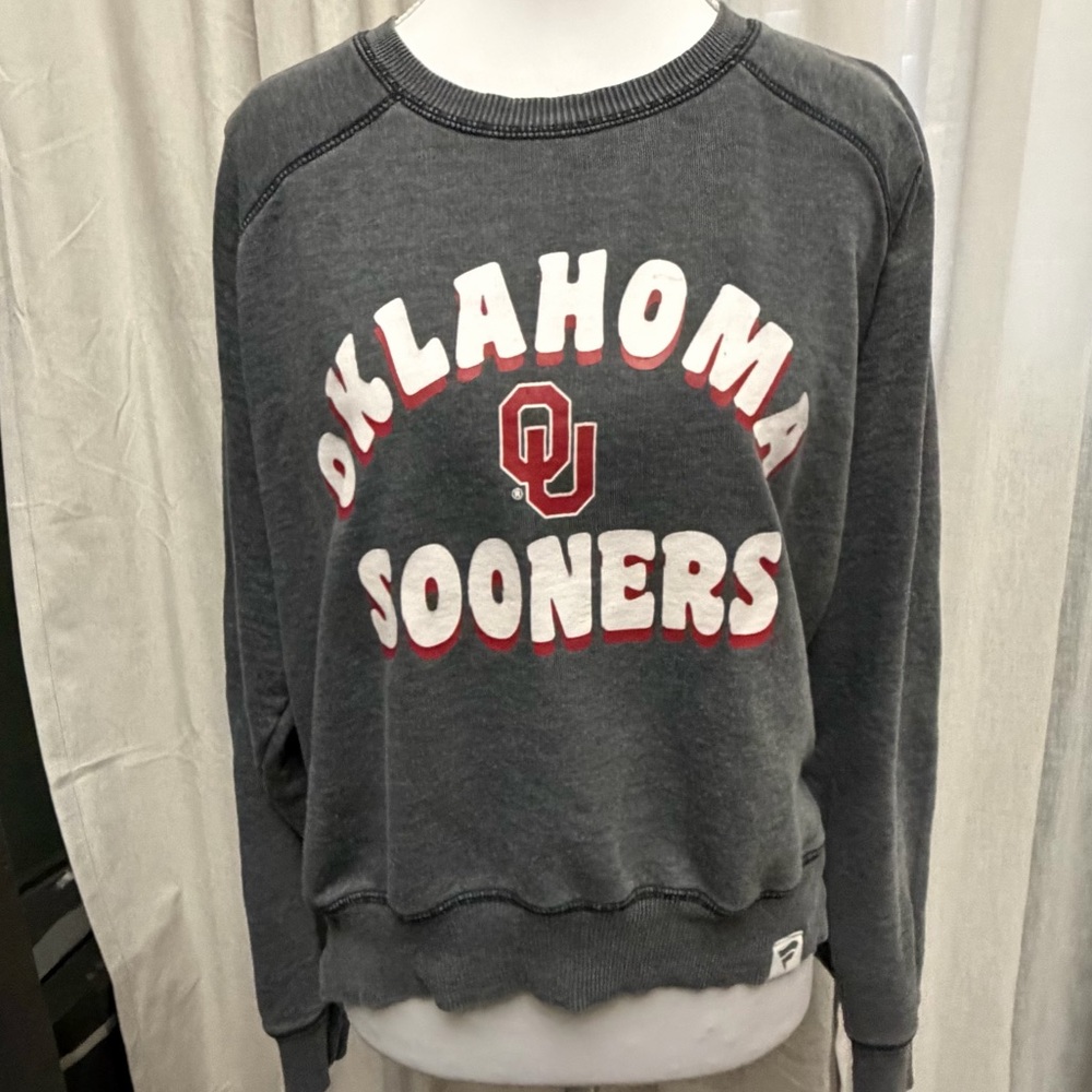 Oklahoma Sooners Fanatics Women's Retro Raglan Pullover Sweatshirt Size S